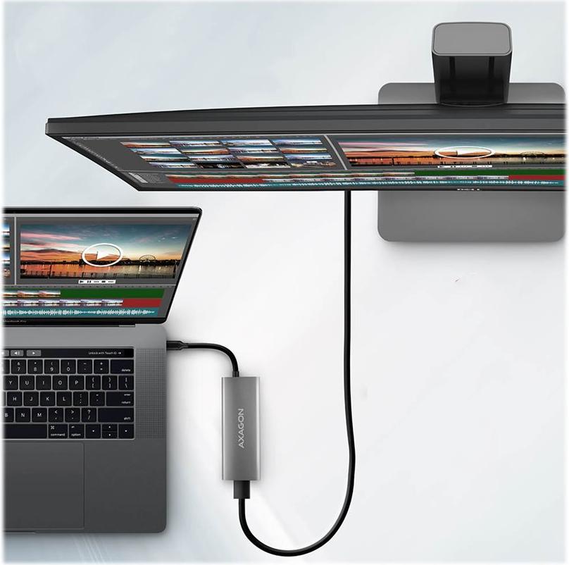 AXAGON HMC-5G2 SPEEDSTER 5H Dockingstation HDMI 2x USB 3.2 Gen 2 Type-A 2x USB 3.2 Gen 2 Type-C Grau