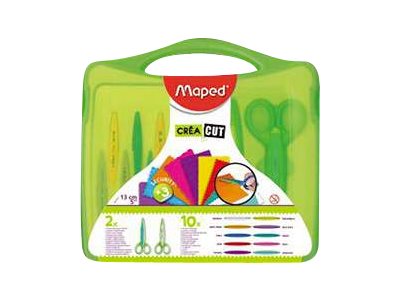Maped Konturenscheren-Koffer, 10 Schnittarten, glasfaserverstärkt, 10 Ersatzklingen