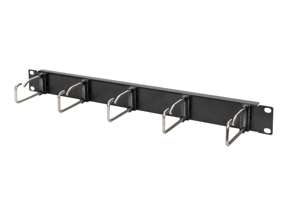 DIGITUS DN-97667 Kabelrangierpanel 1HE 19" 5x Stahlringe 40x75mm Schwarz RAL 9005