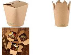 NATURE Star Snackbox Asia, rund, 800 ml, braun Nudelbox aus Kraftpapier, mit PLA beschichtet (Maisstärke), - 1 Stück (416410)