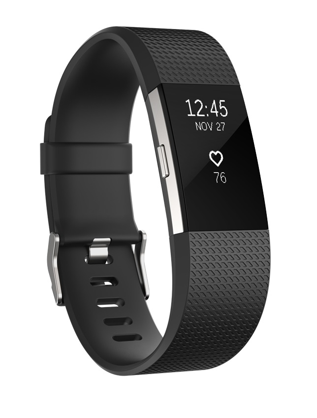 Fitbit Charge 2 OLED Aktivitäts-Trackerarmband Schwarz, Silber