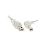 InLine® USB 2.0 Kabel, A an B rechts abgewinkelt, transparent, 1m (34519R)