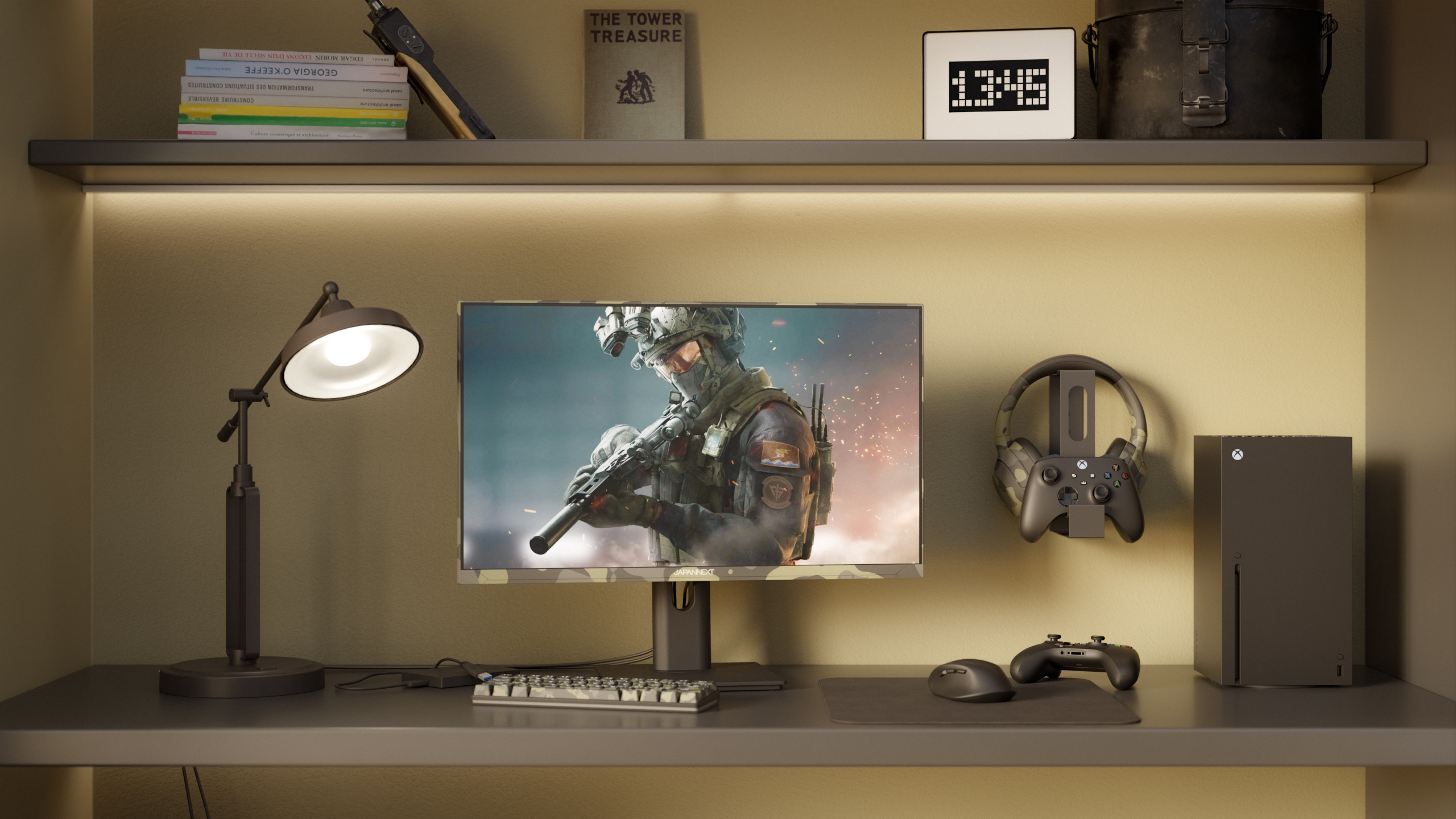 JAPANNEXT JN-IPS238FHD200F-HSP-CAMO 23.8" IPS Gaming Monitor 200 Hz 0.5 ms Schwarz