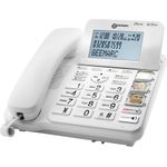 Geemarc CL595 Schnurgebundenes Seniorentelefon Anrufbeantworter, Freisprechen, Optische Anrufsignalisierung, für Hörgeräte kompatibel, inkl. Notrufsender, mit (CL595_WH_VDE)