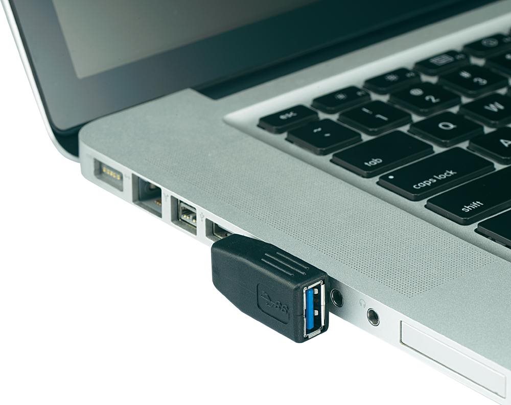 renkforce USB 3.0 Adapter A-Stecker zu A-Buchse 90° seitlich nach rechts gewinkelt