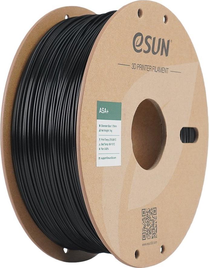 ASA+ 1,75mm BLACK 1kg ESUN 3D FILAMENT with paper roll (ASA+P175B1)