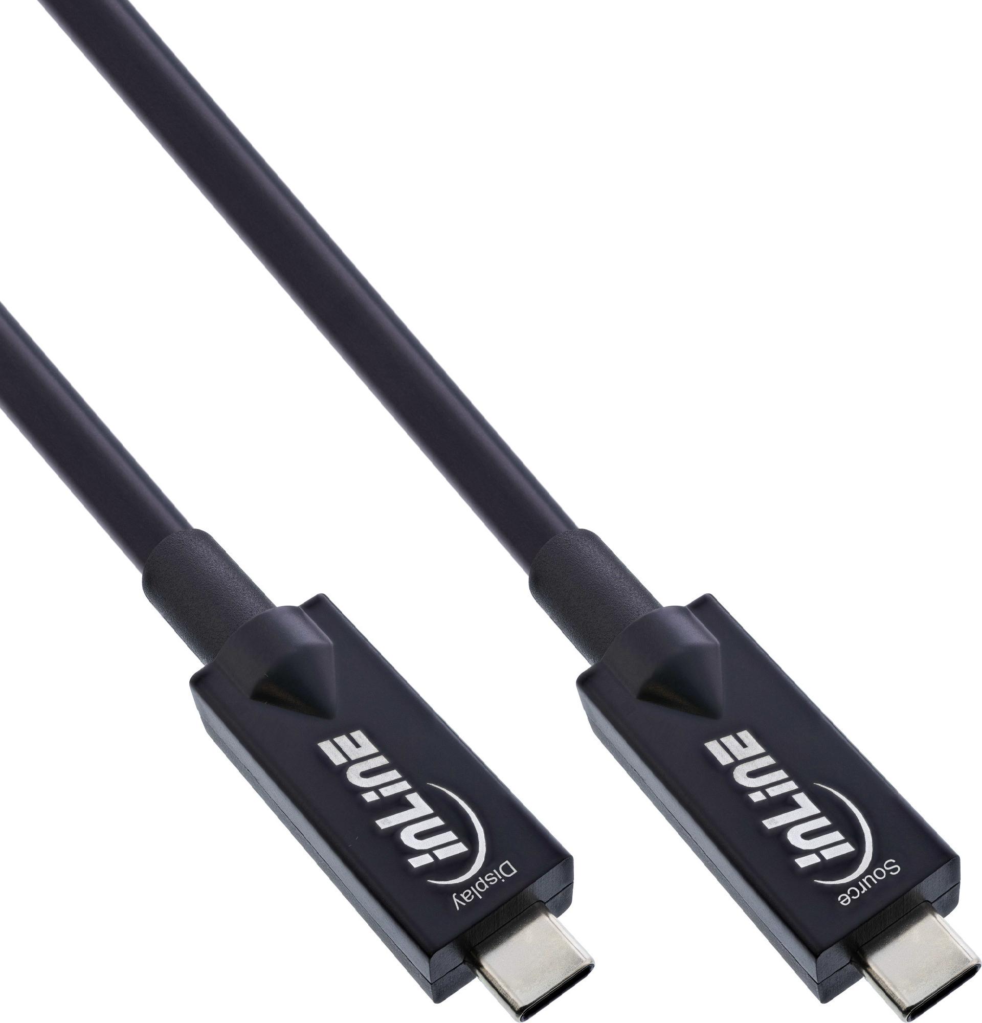 InLine USB-C Kabel USB 3.2 Gen.2 AOC 15m Schwarz