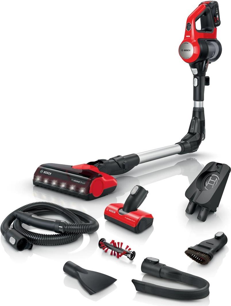 Bosch BCS711PET Stabstaubsauger/Elektrischer Besen Akku Trocken Beutellos 0,3 l Schwarz - Rot 3 Ah (BCS711PET)