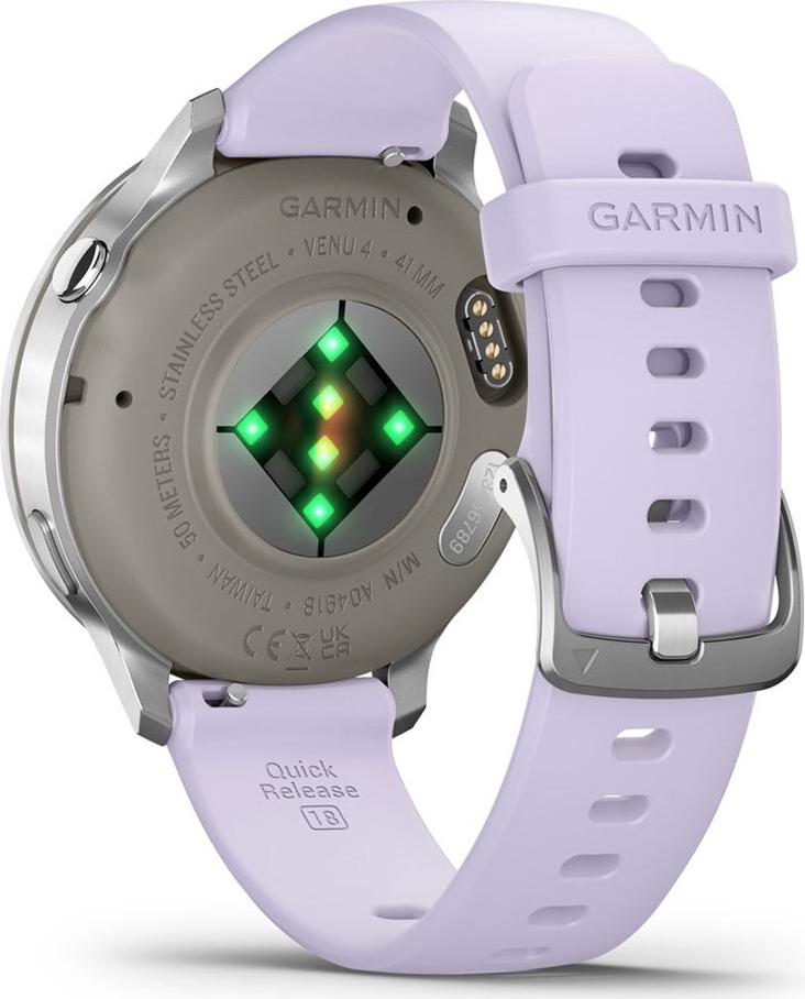 Garmin Venu 4 Smartwatch 41mm 1,2" AMOLED 8 GB GPS Periwinkle, Silber