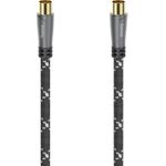 Hama Anschluss-/Verbindungskabel, a) von 1x Koaxstecker, b) auf 1x Koaxkupplung, 3 Meter, vierfach g (00205071)