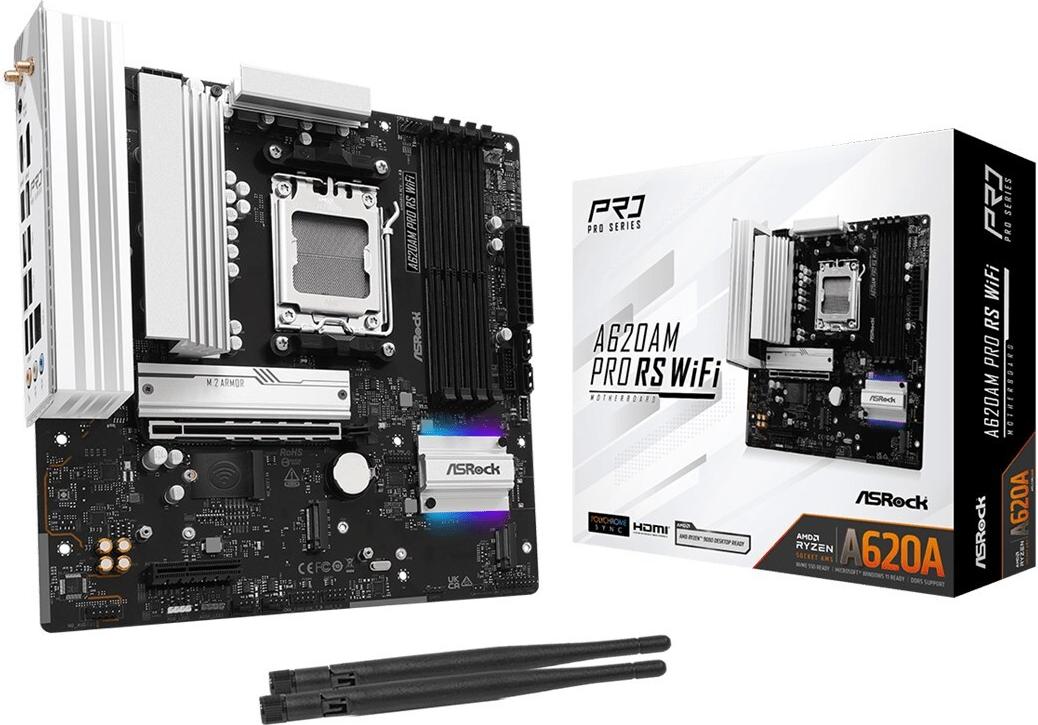 ASRock A620AM PRO RS WIFI Mainboard Micro ATX Socket AM5
