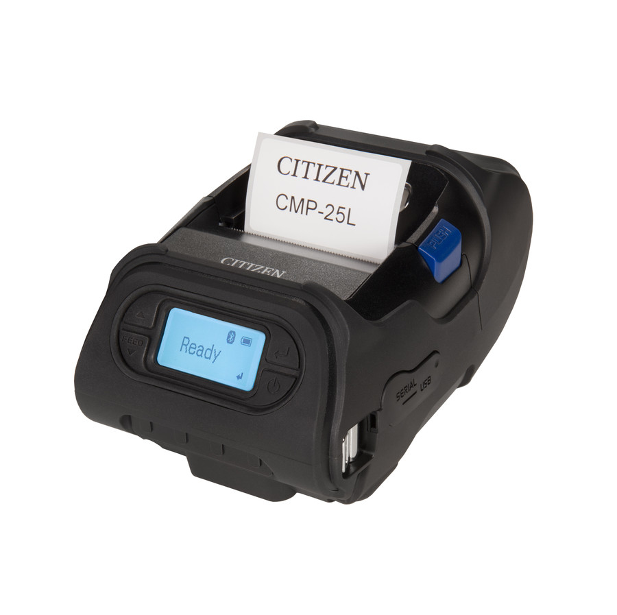 Citizen CMP-25L Mobiler Etikettendrucker Thermodirekt 203 dpi USB RS232 Bluetooth Schwarz