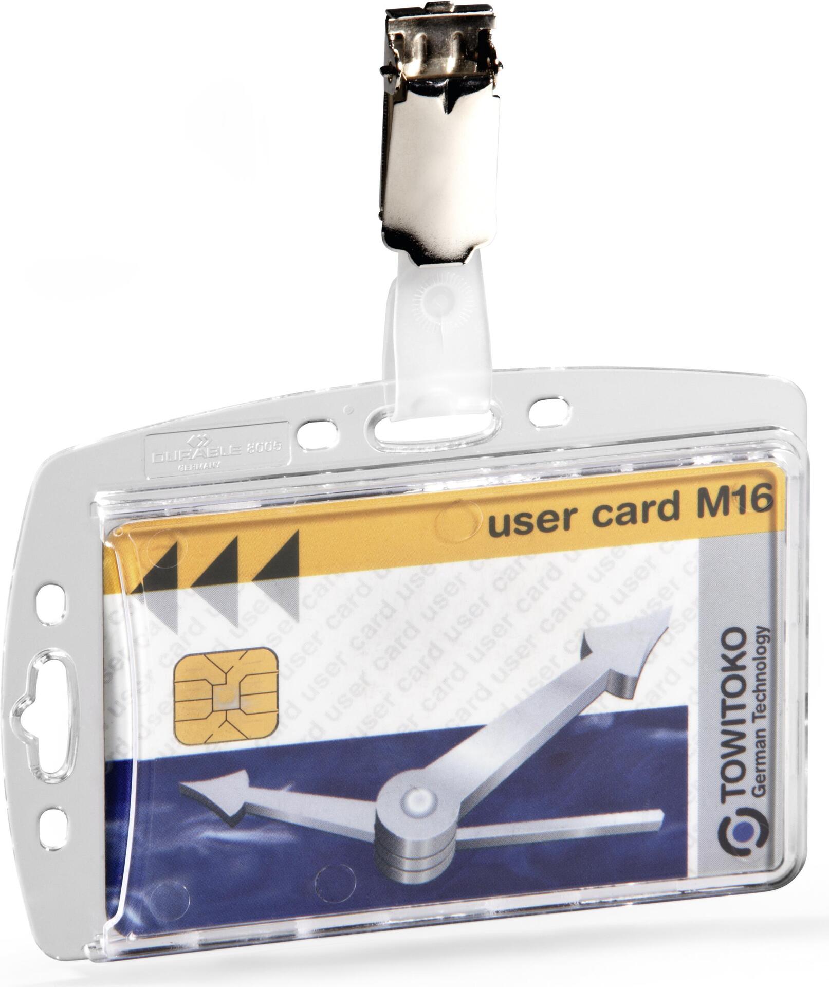 DURABLE Ausweishalter HARTBOX mit Clip für 1 Karte Einzelverpackung 1 ST 895619