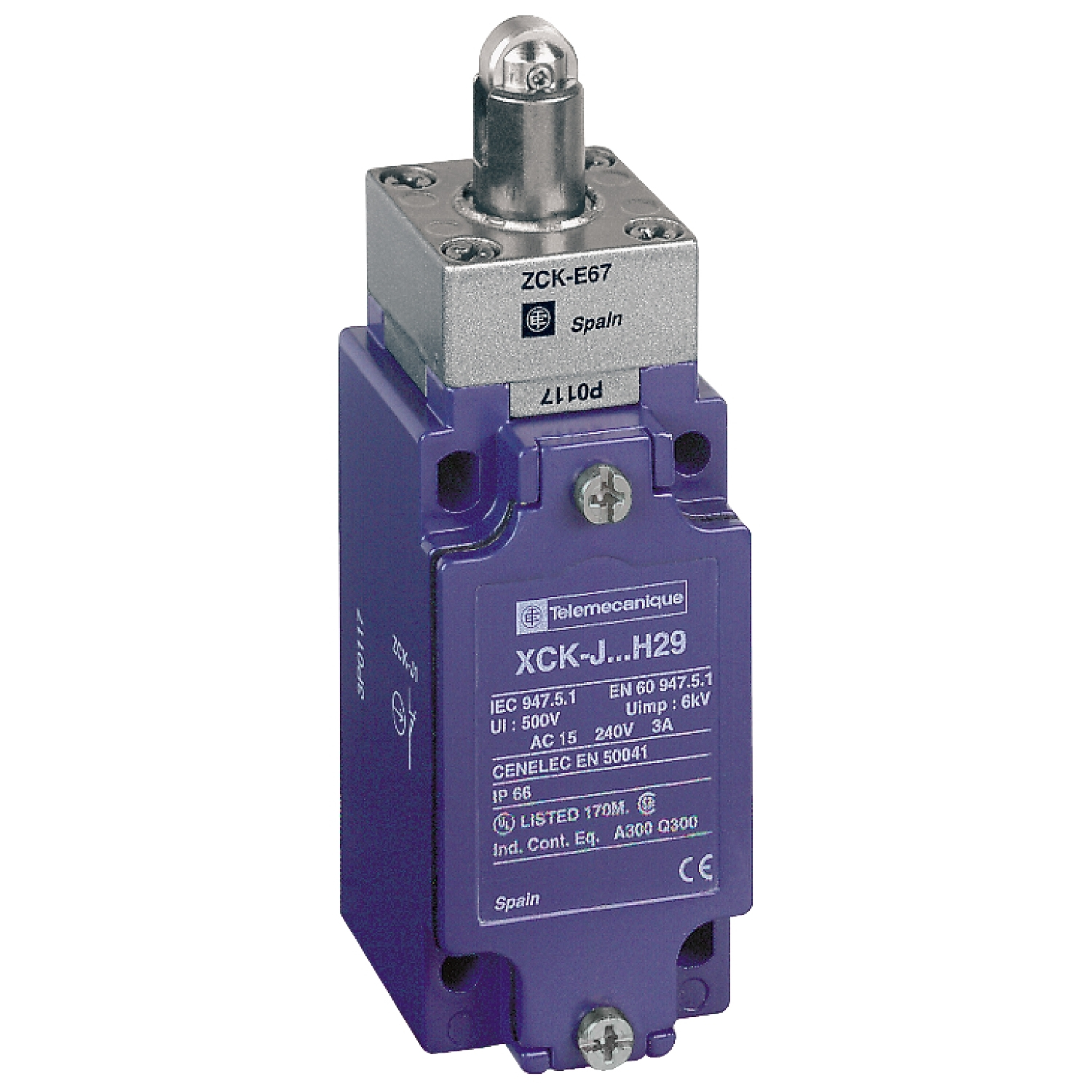 Schneider Electric Telemecanique Positionsschalter XCKJ167H29 IP66 Blau