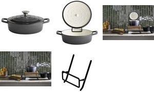 APS Deckelhalter, schwarz, 2er Set aus Edelatahl, mit PVC-Kunststoff ummantelt, - 1 Stück (88320)