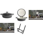 APS Deckelhalter, schwarz, 2er Set aus Edelatahl, mit PVC-Kunststoff ummantelt, - 1 Stück (88320)