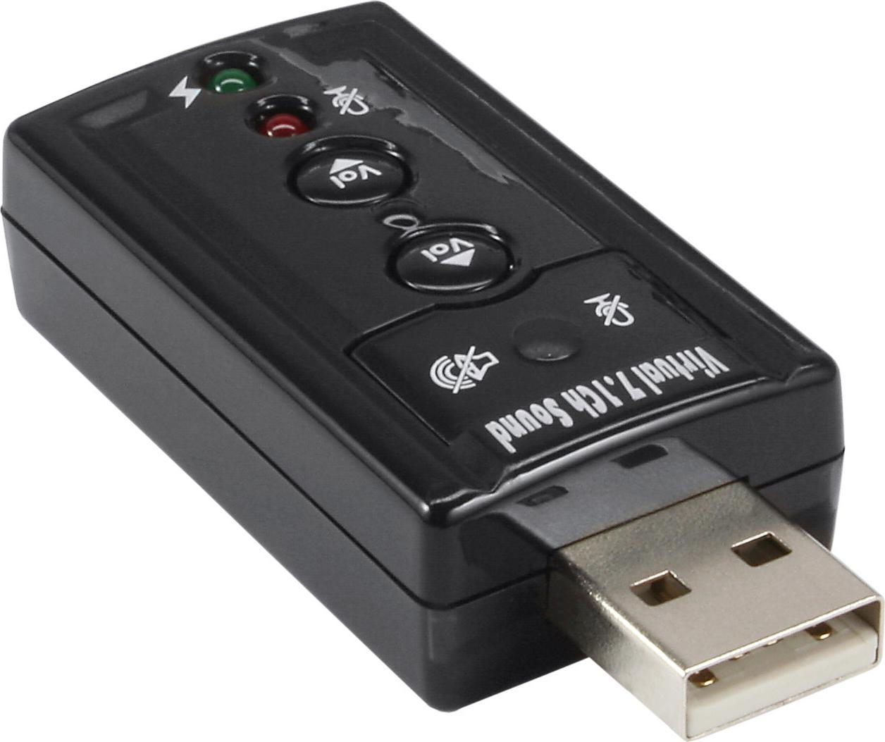 InLine USB Audio Adapter 7.1 Channel Surround USB 2.0 Schwarz