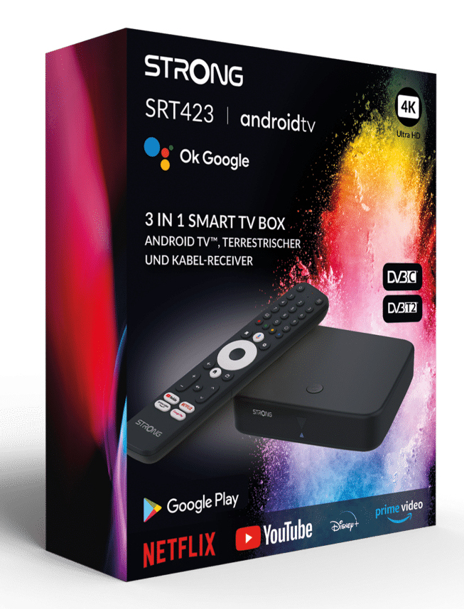 Strong SRT423 Set-Top-Box DVB-C DVB-T2 4K Ultra HD Schwarz