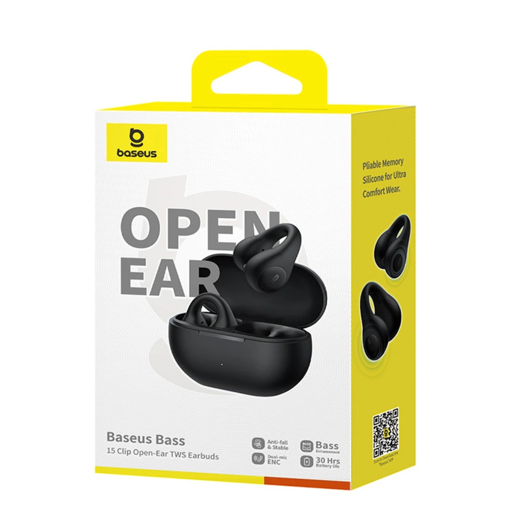Baseus Bass 15 Clip Open Ear Bluetooth Kopfhörer Schwarz