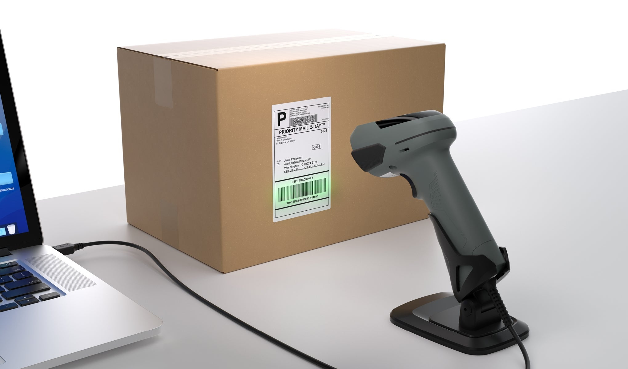 Safescan 310-W Barcode-Scanner 1D/2D USB IP54 Schwarz, Grau