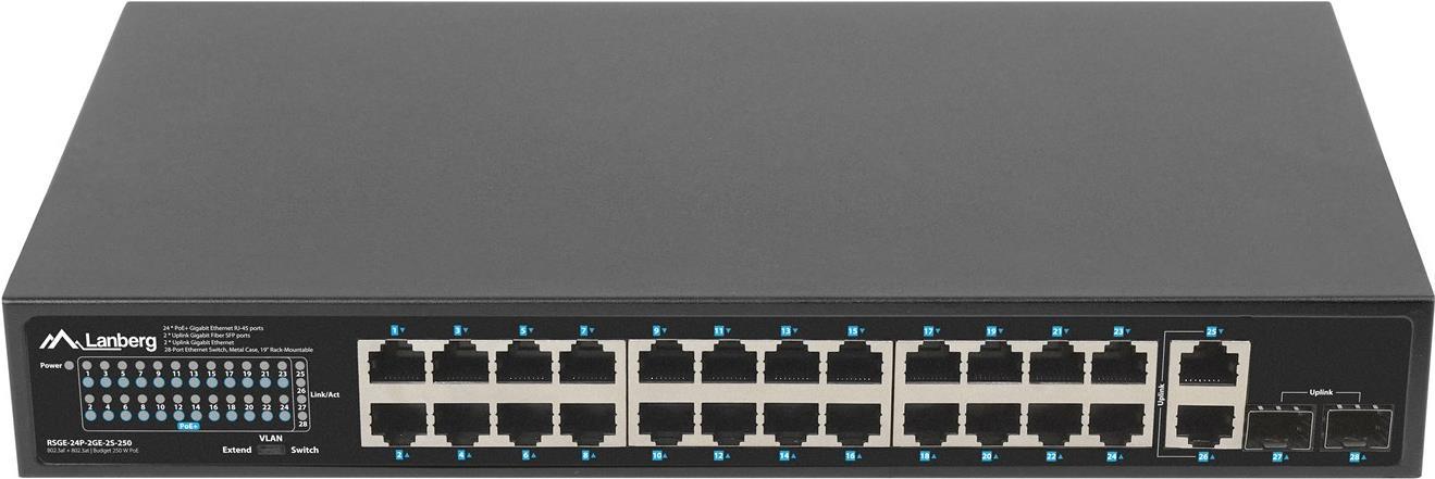 Lanberg RSGE-24P-2GE-2S-250 Netzwerk-Switch Unmanaged (RSGE-24P-2GE-2S-250)