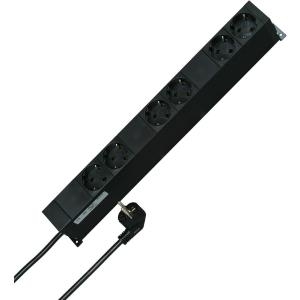 Kopp Steckdosenleiste 48,30cm (19")  6fach Schwarz Schutzkontakt 931615016 (931615016)