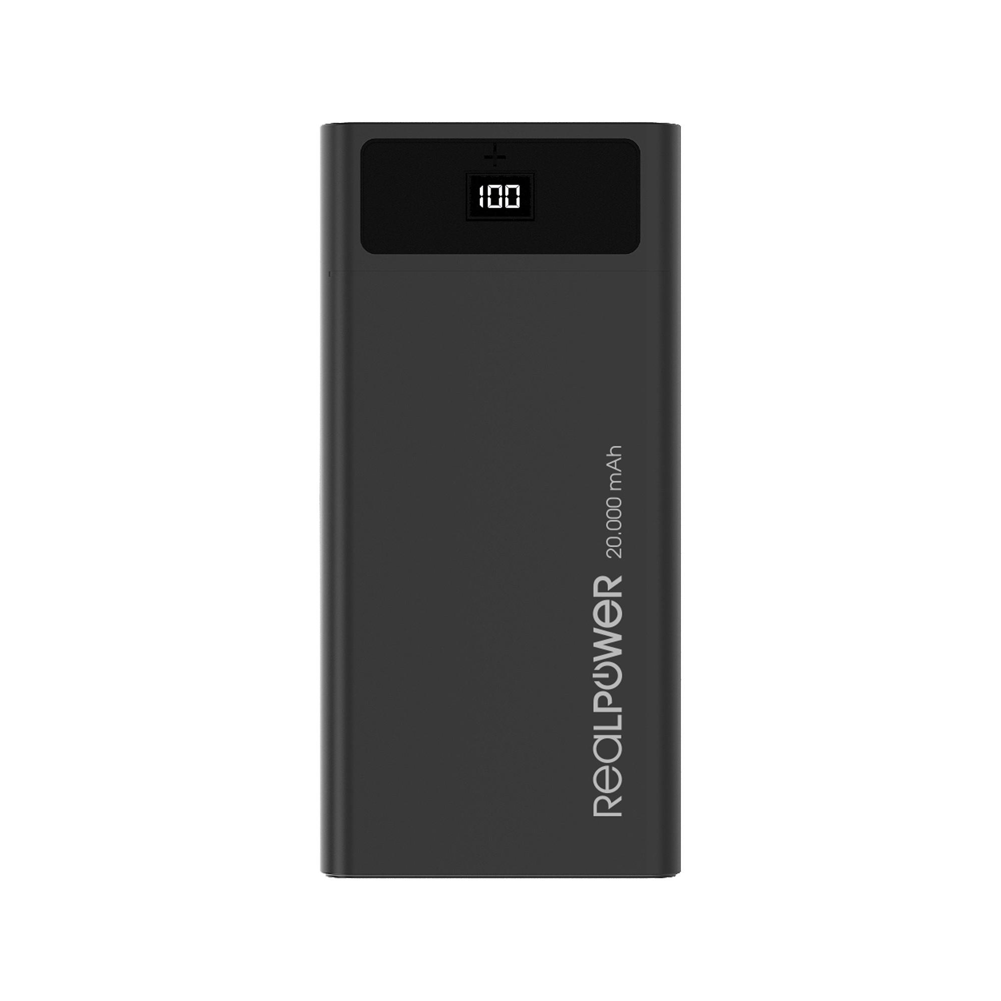 RealPower PB-20k PD Powerbank 20000 mAh 18 W Schwarz