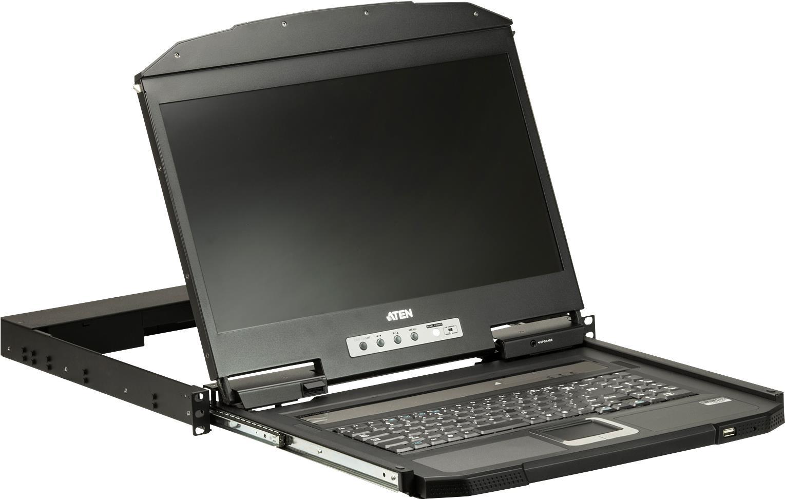 Aten CL3700NW. Bildschirmdiagonale: 47 cm (18.5" ), Bildschirmauflösung: 1920 x 1080 Pixel, Helligkeit: 350 cd/m². Tastatur Porttyp: USB, Maus-Porttyp: USB, Video Porttyp: HDMI. Netzteiltyp: AC, Netzteil Eingansgsspannung: 100 - 240 V, Netzteilfrequenz: 50/60 Hz. Breite: 477 mm, Höhe: 42,8 mm, Tiefe: 480,6 mm. Mitgelieferte Kabel: AC, HDMI, USB (CL3700NW-UK)