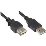Verlängerungskabel USB 2.0 EASY Stecker A an Buchse A, schwarz, 0,5m, Good Connections® (2511-EU005)