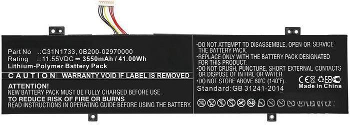 CoreParts Laptop Battery 41.00Wh Li-Polymer 11.55V 3550mAh (0B200-02970000-CP)