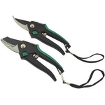 BRÜDER MANNESMANN Leichtmetall-Gartenscheren-Set, 2-teilig rostfreie, gehärtete Stahlklingen, rutschfeste Kunststoff - 1 Stück (M63202)