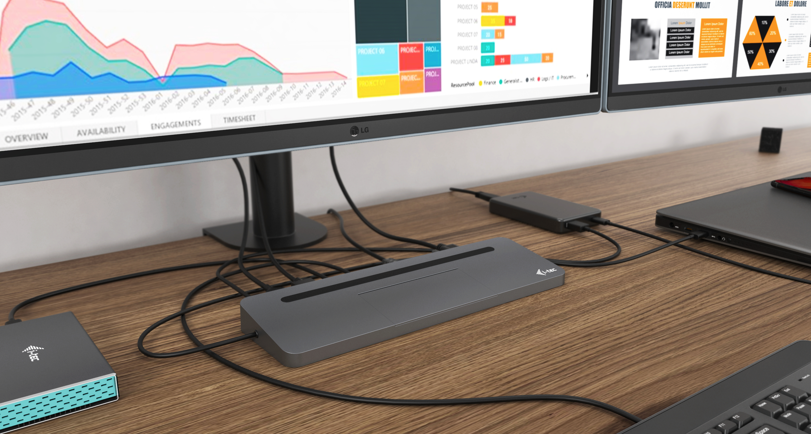 i-tec USB-C Metal Ergonomic 4K 3x Display Dockingstation Power Delivery 85 W Grau