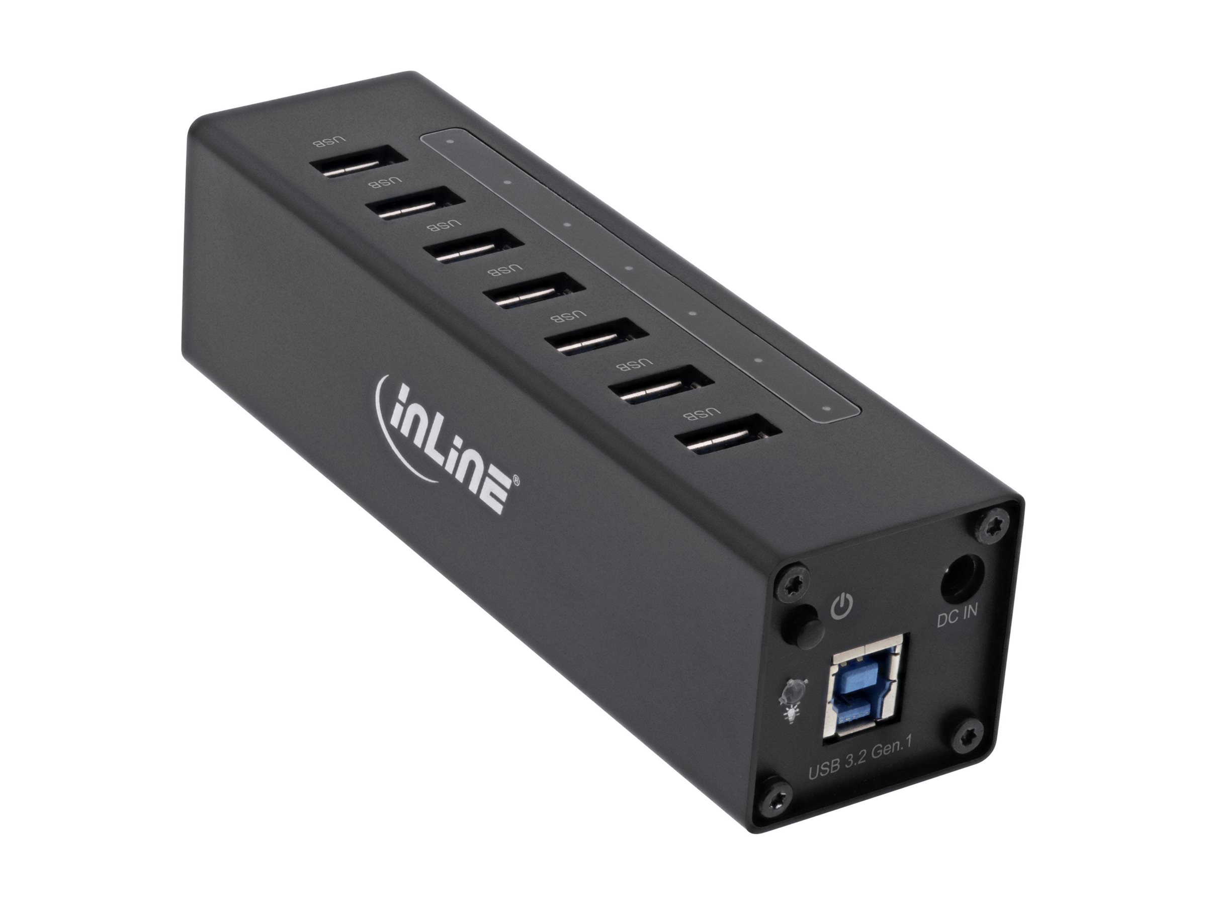 InLine 35395B USB 3.2 Gen 1 Hub 7 Port Aluminium Schwarz