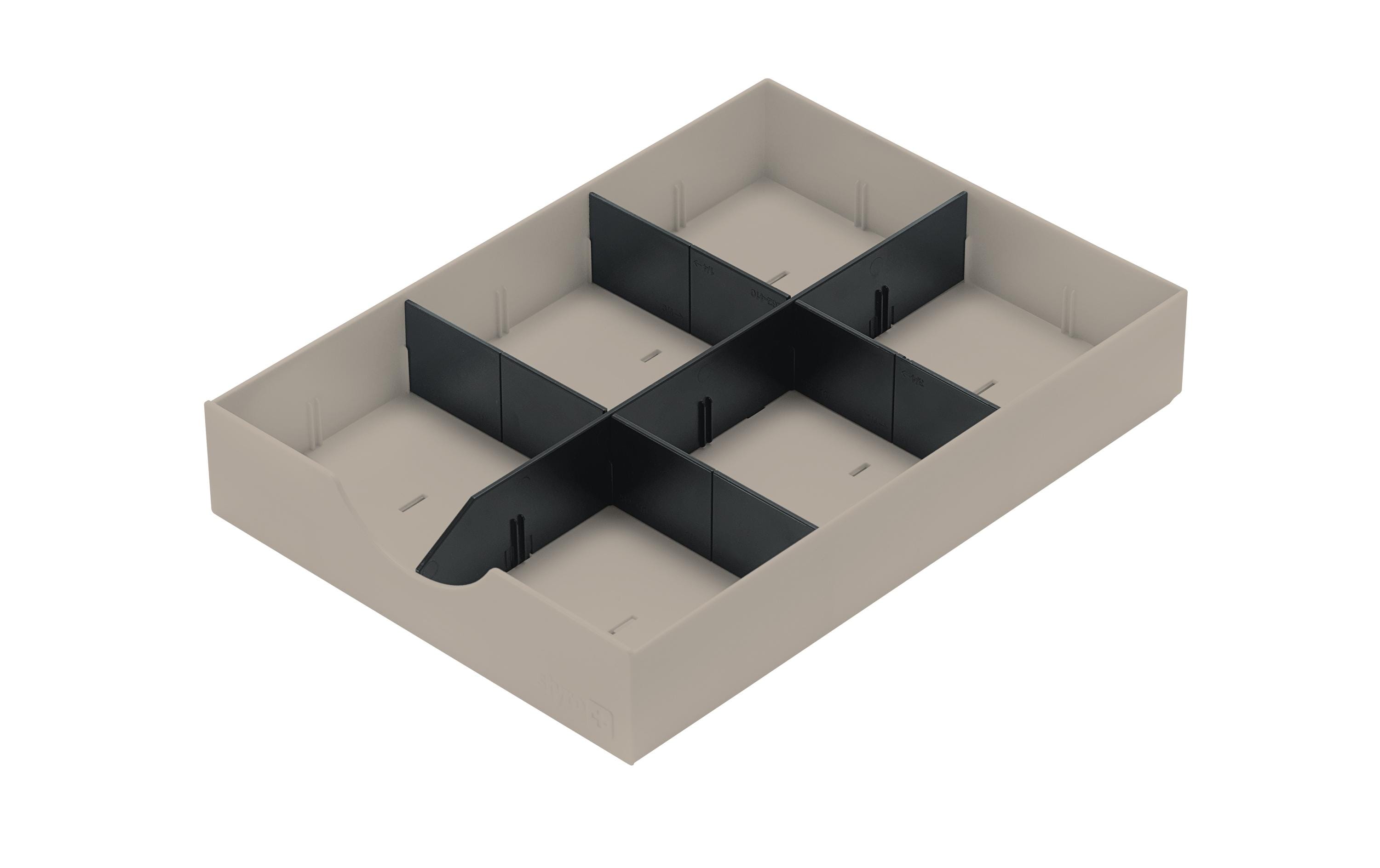 styro styrodoc 268-405.75 Schubladeneinsatz 225 x 315 x 49 mm Schwarz, Graubraun