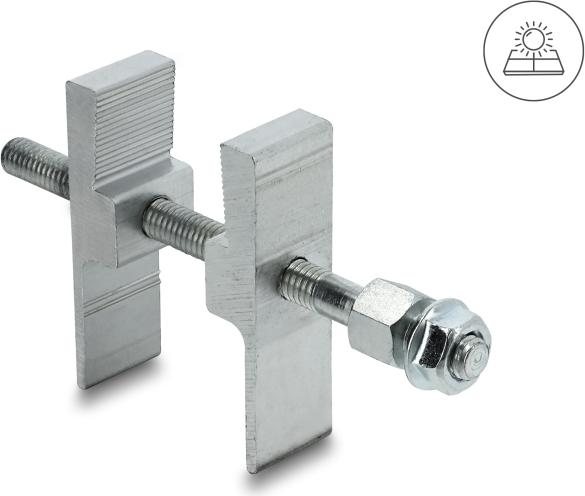 Delock Klammer für Tierabwehr Barriere / Taubenabwehr für Photovoltaik Solarmodule Aluminium (90997)