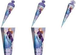 ROTH Motiv-Schultüte "Disney Frozen", rund, 700 mm, Glitter Lizenz-Schultüte, Filzverschluss und Glitter, - 1 Stück (677495)