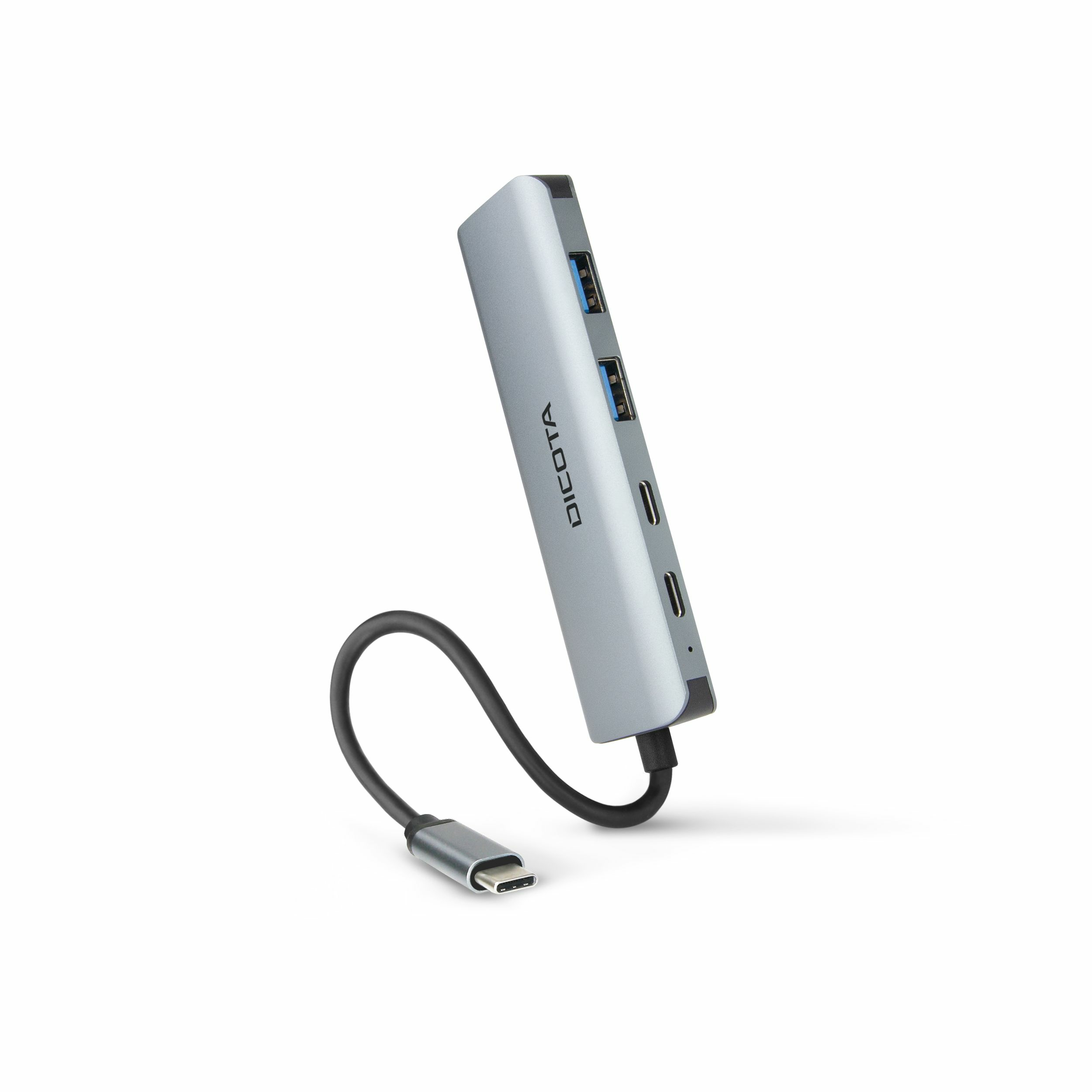 DICOTA D32061 USB-C 4-in-1 Hub 10 Gbps Silber