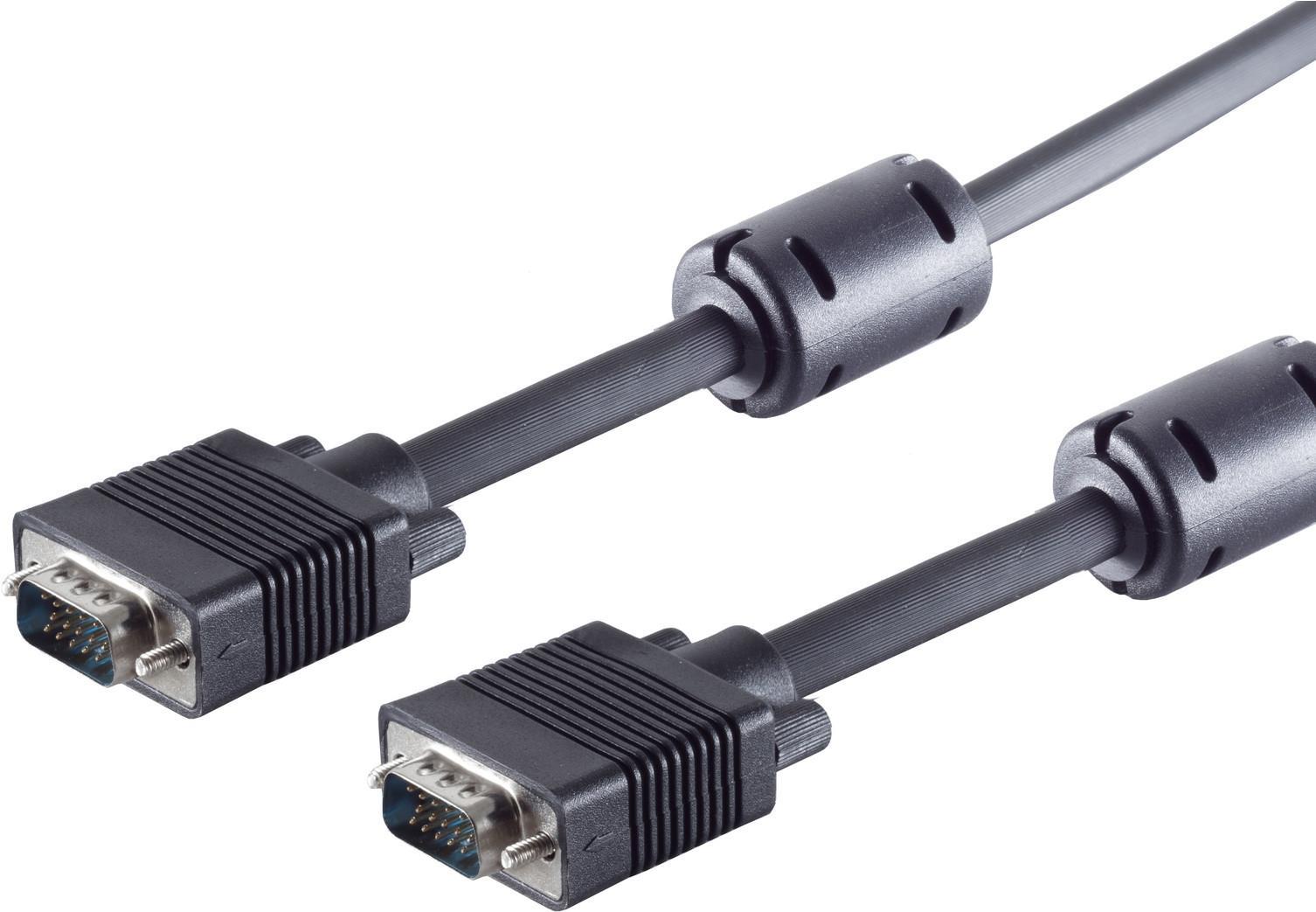 S/CONN maximum connectivity S-VGA-Monitorkabel, 2 x 15-pol. HDD-Stecker, geschirmt, 75 Ohm, mit Ferrit, mit vergossenen Gehäusen, schwarz, 20,0m (78056-20)