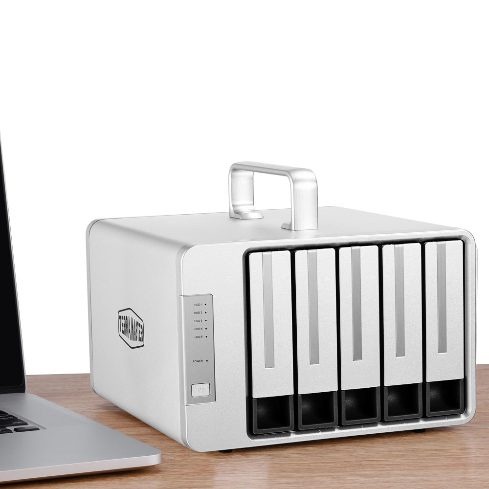 TerraMaster D5 Thunderbolt 3 5-Bay RAID-System 80 TB Grau
