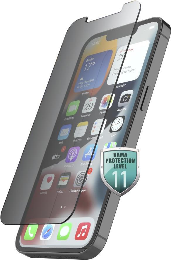 Hama Echtglas-Displayschutz Privacy für Apple iPhone 14 Klare Bildschirmschutzfolie (00216342)