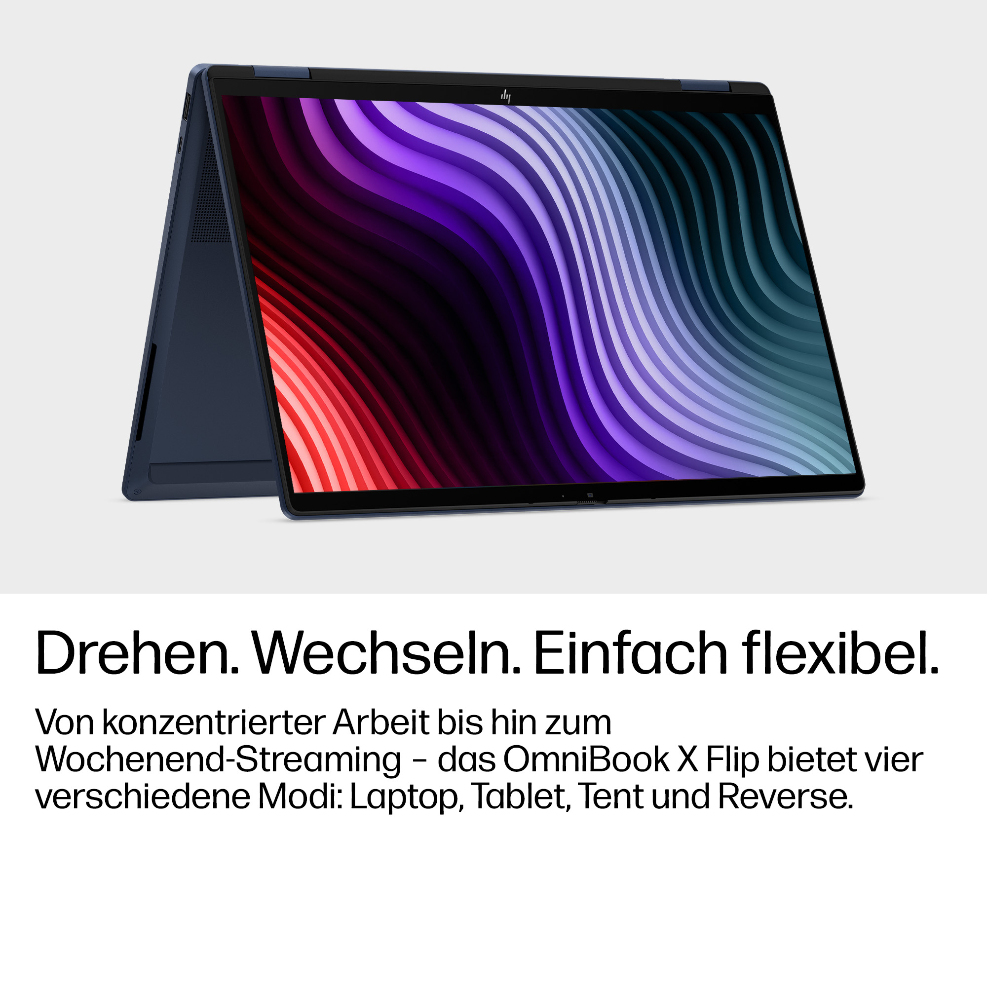 HP OmniBook X Flip 14-kc0150ng 14" Touch, AMD Ryzen AI 5 430, 16 GB RAM, 512 GB SSD, Windows 11 Home, Atmospheric Blue