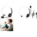 LogiLink Mono Headset, mit Mikrofon, USB-A-Stecker, schwarz Anschluss: USB-A Stecker, integrierte Steuerung mit Stumm - 1 Stück (HS0056)