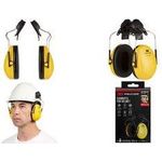 3M Kapselgehörschutz PELTOR Optime I H510P3E, gelb zur Montage am Schutzhelm, flaches, verstellbares Design, - 1 Stück (H510P3E-1)