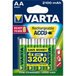 Varta Power Accu - Batterie 4 x AA-Typ NiMH (wiederaufladbar) 2100 mAh (56706101404)