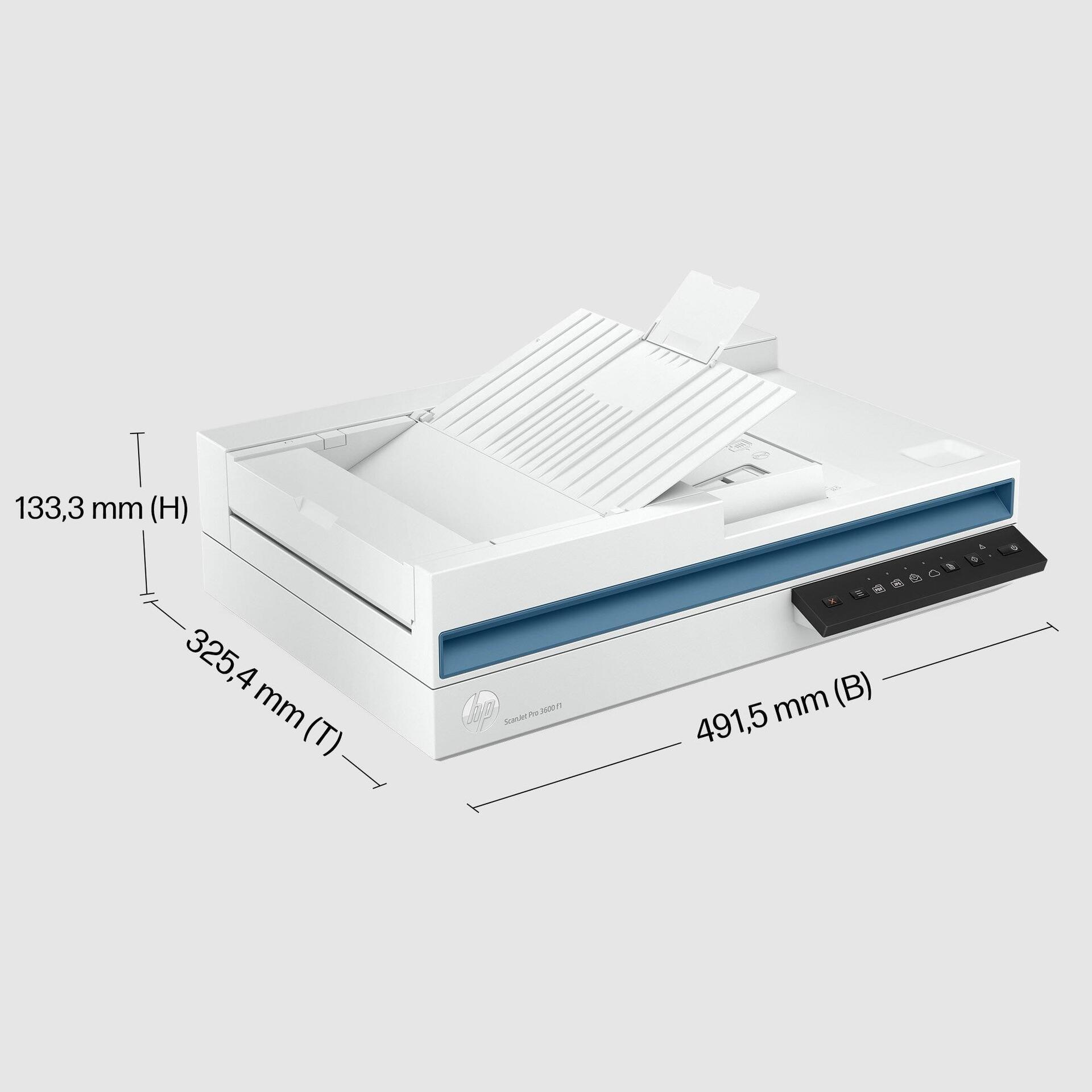 HP ScanJet Pro 3600 f1 Flachbett- & Dokumentenscanner 1200 x 1200 DPI 30 Seiten/Min. USB 3.0 Weiß
