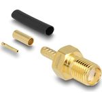 Delock SMA Buchse zum Crimpen RG-174 RG-316mit passendem Schrumpfschlauch (91783)