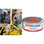 tesa Folienband extra Power Universal, 48 mm x 50 m, weiß gewebeverstärkt, von Hand einreißbar (56389-00002-04)