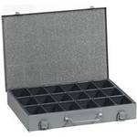 allit Kleinteilekoffer EuroPlus Metall 34/18, grau aus pulverbeschichtetem Stahlblech, Tiefzieheinlage - 1 Stück (454118)