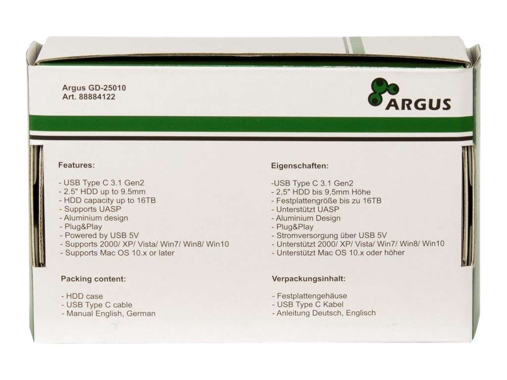 Inter-Tech Argus GD-25010 2.5" USB 3.1 (Gen 2) Schwarz