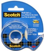 Scotch Klebefilm "Wall-Safe", im Handabroller, 19mm x 16,5m transparentes Klebeband, rüstandsfrei ablösbar, - 1 Stück (183-EFDG)